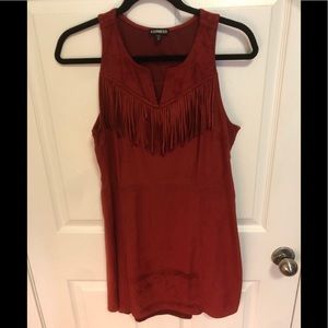 Awesome NWOT Express Fringe Suede like Dress Med